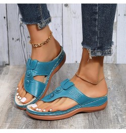 Summer Sandals for Women 2024, Sandals Women Comfortable Ring Toe Flip Flops Sandals Slip-on Roman Sandals Slippers Light Blu...