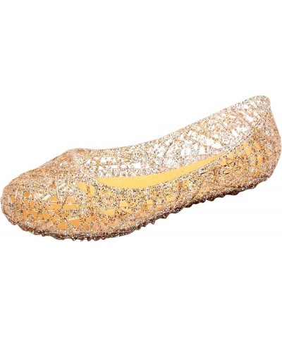 Women's Slide Sandal Hollowed Bird's Crystal Out Flat Women's Jelly Bottom Breathable Sandals Women's Sandals Gold 7.5 $13.91...