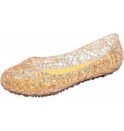 Women's Slide Sandal Hollowed Bird's Crystal Out Flat Women's Jelly Bottom Breathable Sandals Women's Sandals Gold 7.5 $13.91...