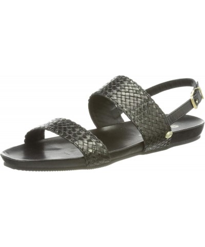 Women's Ankle-Strap Flat Sandal Black $47.67 Sandals