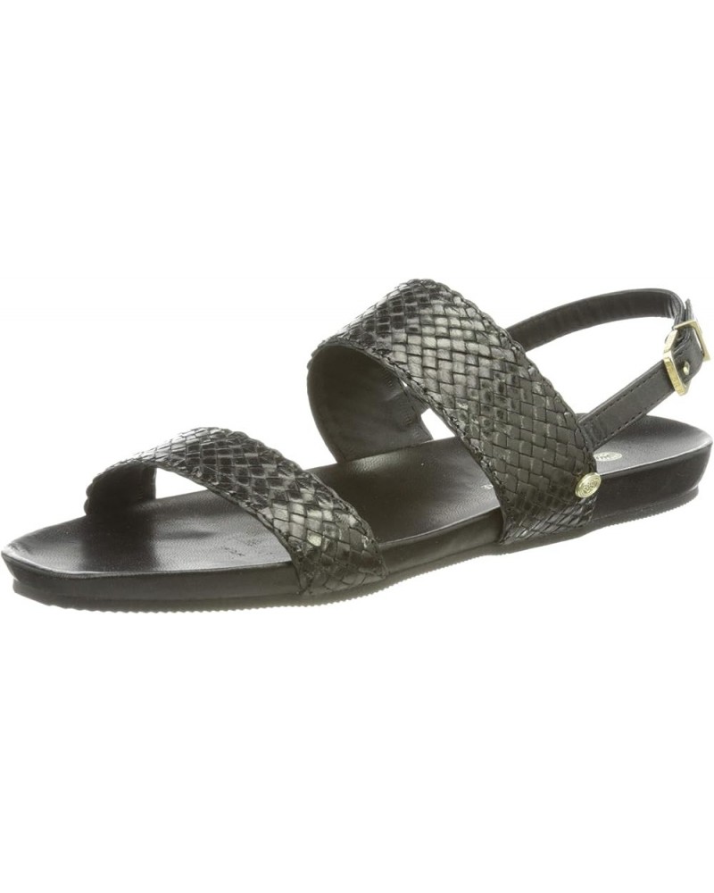 Women's Ankle-Strap Flat Sandal Black $47.67 Sandals