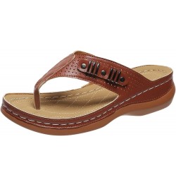 Slip On Sandals for Women Casual Wedge Slippers Ladies Bohemia Platform Dress Shoes Summer Beach Travel Slide 10brown $10.54 ...