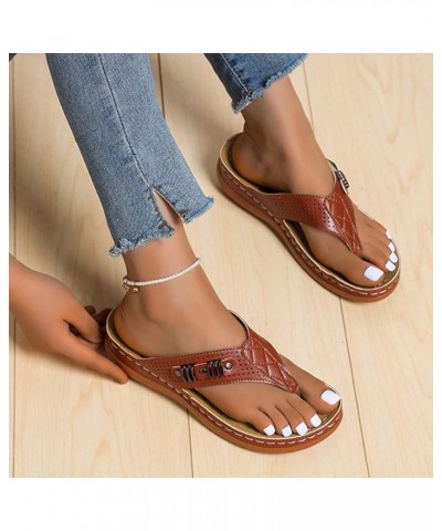 Slip On Sandals for Women Casual Wedge Slippers Ladies Bohemia Platform Dress Shoes Summer Beach Travel Slide 10brown $10.54 ...