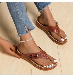 Slip On Sandals for Women Casual Wedge Slippers Ladies Bohemia Platform Dress Shoes Summer Beach Travel Slide 10brown $10.54 ...