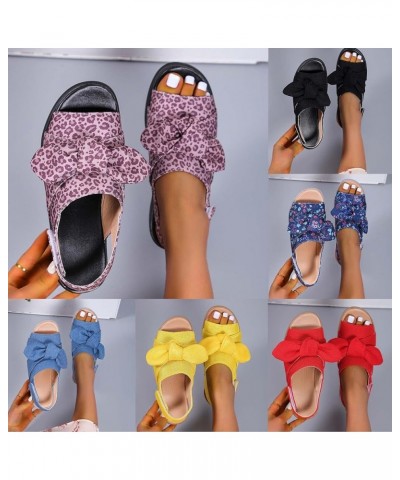 Sandals for Women Ankle Strap Open Toe Midle Heeled Sandals Summer Comfy Bowknot Beach Shoes Casual Sandal Shoes 6 Purple $17...