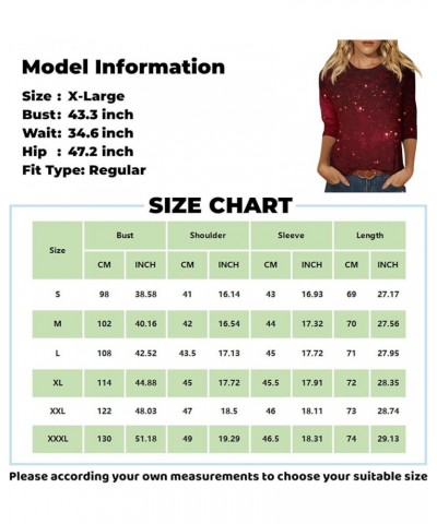 Womens Shirts 3/4 Sleeve Comfy O Neck Pullover Dress Casual Plus Size Tees Trendy Daily Blouse 2024 Loose T Shirt Ginger $12....