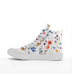 Basic Blank Flowers Canvas Shoes Low top Classic Style Women Fashion Sneakers (6.5) 13 $35.60 Fashion Sneakers