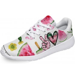 Peace Love Watermelon Print Shoes for Women Girls Breathable Comfortable Lightweight Tennis Sneakers Gifts for Birthday,White...