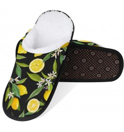 Tropical Lemon Flower Slippers for Women, Summer Fruit Floral Womens House Slipper Fluffy Soft Winter Home Shoes for Girls Sl...