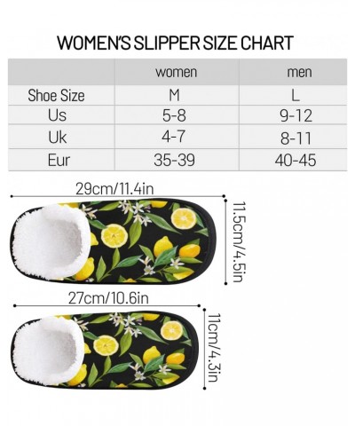 Tropical Lemon Flower Slippers for Women, Summer Fruit Floral Womens House Slipper Fluffy Soft Winter Home Shoes for Girls Sl...