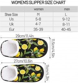 Tropical Lemon Flower Slippers for Women, Summer Fruit Floral Womens House Slipper Fluffy Soft Winter Home Shoes for Girls Sl...