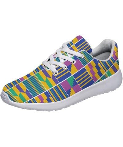 Kente Shoes for Women African Fashion Sneakers Lightweight Breathable Running Shoes Casual Slip on Walking Shoes Kente Print ...