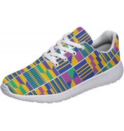 Kente Shoes for Women African Fashion Sneakers Lightweight Breathable Running Shoes Casual Slip on Walking Shoes Kente Print ...