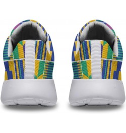 Kente Shoes for Women African Fashion Sneakers Lightweight Breathable Running Shoes Casual Slip on Walking Shoes Kente Print ...