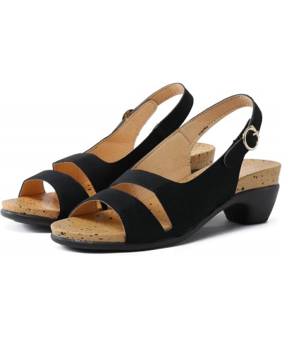 Casual Low Heeled Sandals For Women Tap Dance Shoes Slides Women Sandals Black Heeled Sandals For Women Casua C-black $27.69 ...