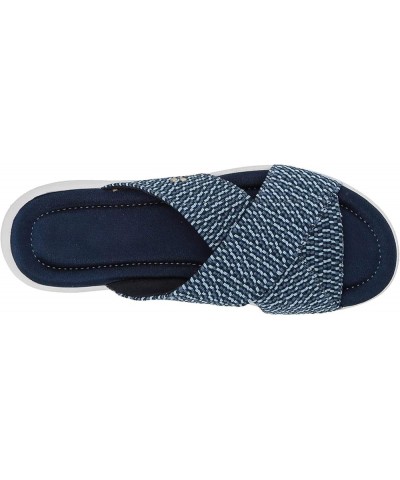 LONG-M Women's Slides Sandal Stretch Cross Orthotic Slide Sandals 37 Blue $20.64 Sandals