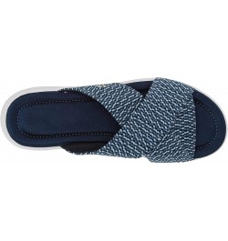 LONG-M Women's Slides Sandal Stretch Cross Orthotic Slide Sandals 37 Blue $20.64 Sandals