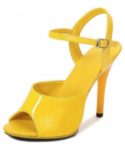 Womens Kitten Heels Sandals,Fashion Comfortable Ankle Strap Stiletto Shoes,for Party Prom Homecoming Dress Shoes Yellow $21.8...