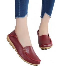 985 Women's Casual Shoes Flat Heeled Sole Slippers Comfortable Single Shoes Loafers Women Flat Dress Shoes Size 11 Wine $11.4...