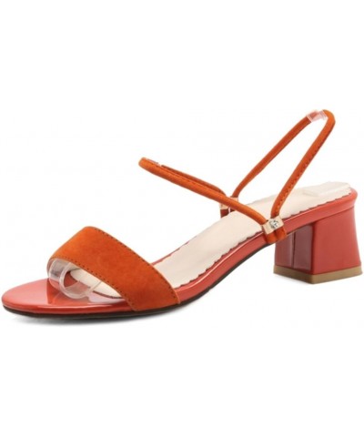 Fashion Sandals with Chunky Heel and Open Toe Cute Slippes with Large Size Available Orange $19.79 Sandals