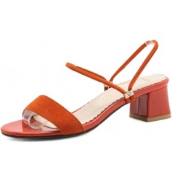 Fashion Sandals with Chunky Heel and Open Toe Cute Slippes with Large Size Available Orange $19.79 Sandals