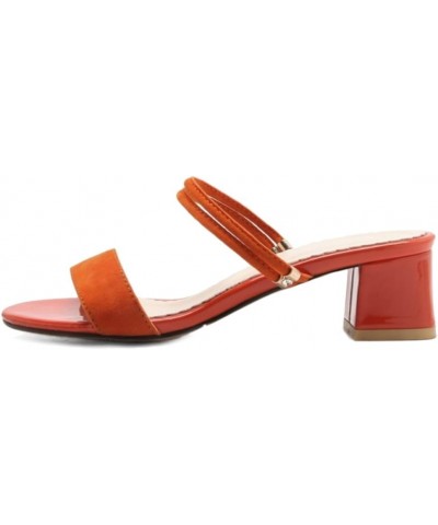 Fashion Sandals with Chunky Heel and Open Toe Cute Slippes with Large Size Available Orange $19.79 Sandals