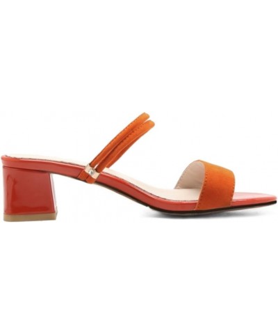 Fashion Sandals with Chunky Heel and Open Toe Cute Slippes with Large Size Available Orange $19.79 Sandals