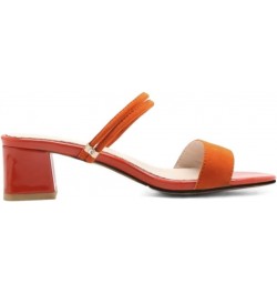 Fashion Sandals with Chunky Heel and Open Toe Cute Slippes with Large Size Available Orange $19.79 Sandals