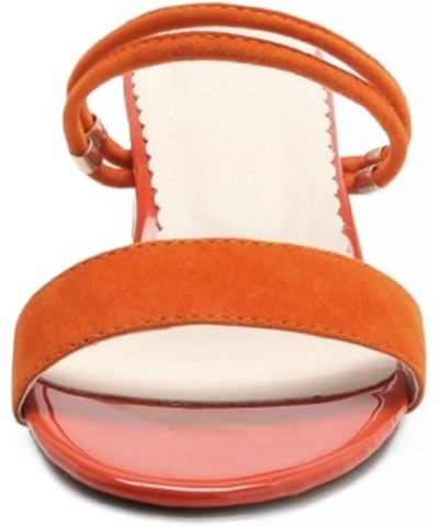 Fashion Sandals with Chunky Heel and Open Toe Cute Slippes with Large Size Available Orange $19.79 Sandals