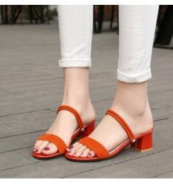 Fashion Sandals with Chunky Heel and Open Toe Cute Slippes with Large Size Available Orange $19.79 Sandals