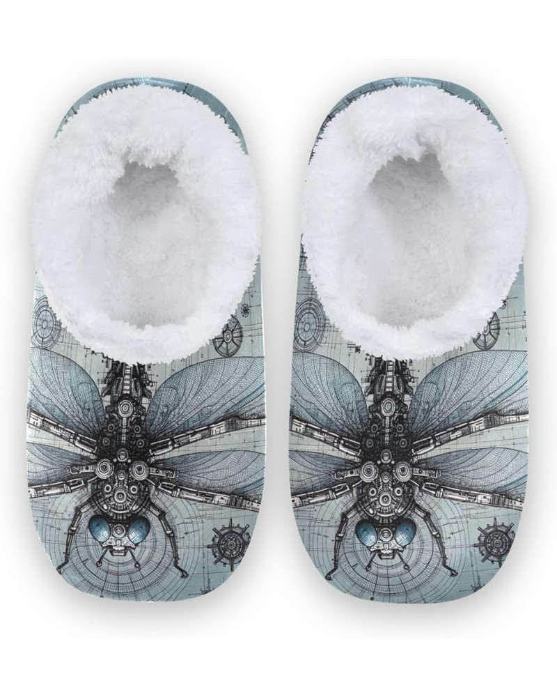 Vintage Mechanical Dragonfly House Slippers for Men, Warm House Slippers for Men, Home Slippers Women M-XXL Vintage Mechanica...