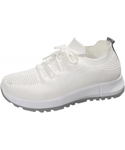 Leisure Women's Lace Up Travel Soft Sole Comfortable Shoes Outdoor Mesh Runing Fashion Sports Womens 574v2 Sneaker White $21....