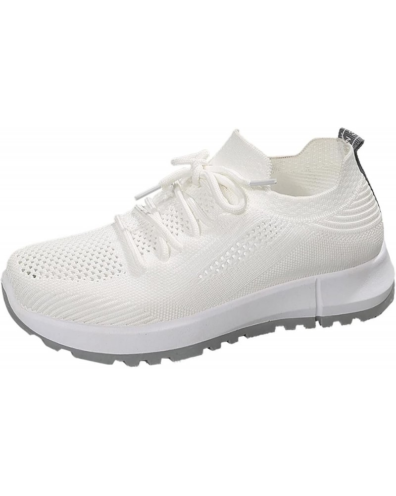 Leisure Women's Lace Up Travel Soft Sole Comfortable Shoes Outdoor Mesh Runing Fashion Sports Womens 574v2 Sneaker White $21....