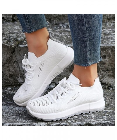 Leisure Women's Lace Up Travel Soft Sole Comfortable Shoes Outdoor Mesh Runing Fashion Sports Womens 574v2 Sneaker White $21....