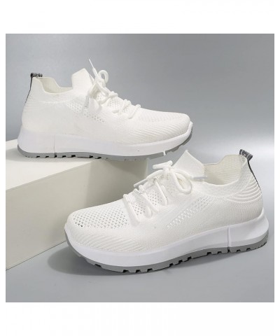 Leisure Women's Lace Up Travel Soft Sole Comfortable Shoes Outdoor Mesh Runing Fashion Sports Womens 574v2 Sneaker White $21....