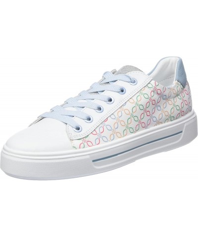 Women's Low-top Sneakers White Pastel Multi Aqua $45.86 Fashion Sneakers