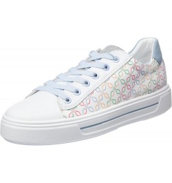 Women's Low-top Sneakers White Pastel Multi Aqua $45.86 Fashion Sneakers