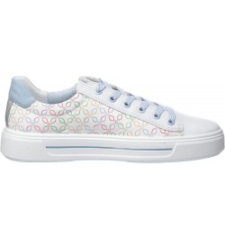 Women's Low-top Sneakers White Pastel Multi Aqua $45.86 Fashion Sneakers