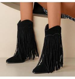 Cowboy boots Women Autumn And Winter Women's Boots For Women Large Size Fashionable Tassels Round Head And Boot Socks Women M...