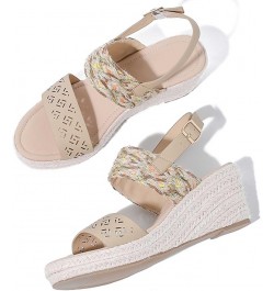 Women's Heels Women Sandals Summer New Pattern Fashion Open Toe Breathable Thick Bottom Wedge Non Slip Buckle Beige $32.77 At...