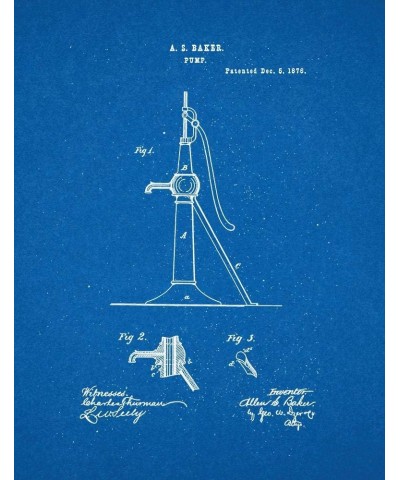 Pump Patent Print Midnight Blue (24" x 30") M12947 16" x 20" Blueprint $21.60 Pumps