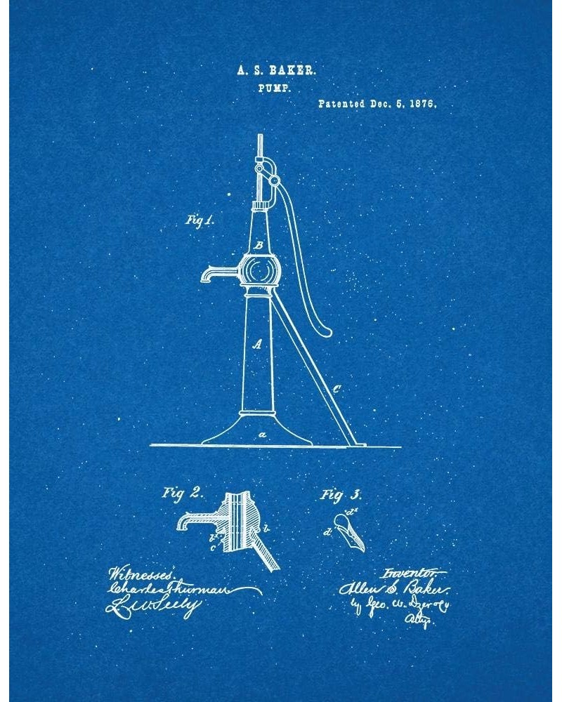 Pump Patent Print Midnight Blue (24" x 30") M12947 16" x 20" Blueprint $21.60 Pumps