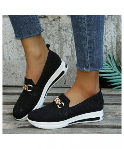 Women Sneakers Slip-On Walking Shoes Platform Slip-On Sneakers Shoe Laces for Sneakers Black $13.12 Athletic Shoes