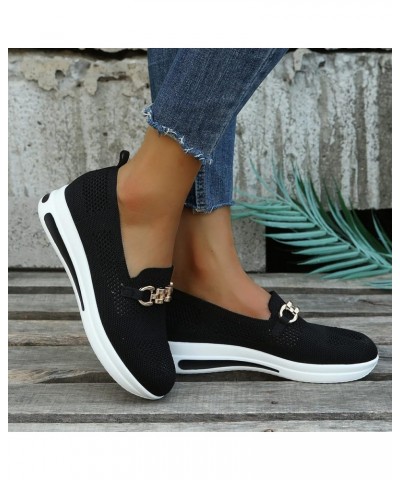 Women Sneakers Slip-On Walking Shoes Platform Slip-On Sneakers Shoe Laces for Sneakers Black $13.12 Athletic Shoes