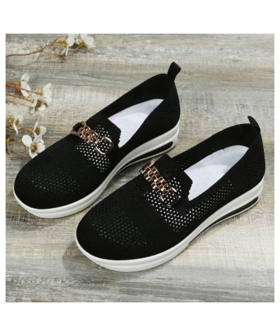 Women Sneakers Slip-On Walking Shoes Platform Slip-On Sneakers Shoe Laces for Sneakers Black $13.12 Athletic Shoes