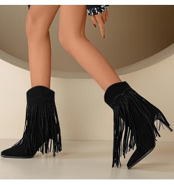 Cowboy boots Women Autumn And Winter Women's Boots For Women Large Size Fashionable Tassels Round Head And Boot Socks Women M...