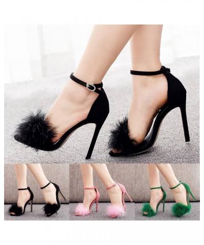 Heels for Women 2023, Women's Fashion Kitten Heel Sandals Zipper Thin Low Heels Sandals Strappy Stiletto Pumps Shoes Z9-green...