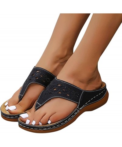 Women's Toe Separator Flip Flops Summer Women Orthopaedic Sandals,2023 Wedge Platform Leather Sandals with Arch Support Summe...