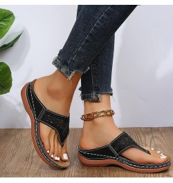 Women's Toe Separator Flip Flops Summer Women Orthopaedic Sandals,2023 Wedge Platform Leather Sandals with Arch Support Summe...