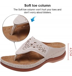 Women's Toe Separator Flip Flops Summer Women Orthopaedic Sandals,2023 Wedge Platform Leather Sandals with Arch Support Summe...